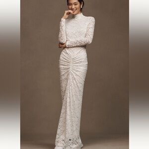 Elegant White Lace Long Sleeve Dress